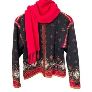 Rare Vintage USA Olympic Collection Zip Front Wool Sweater - Dale of Norway - SM